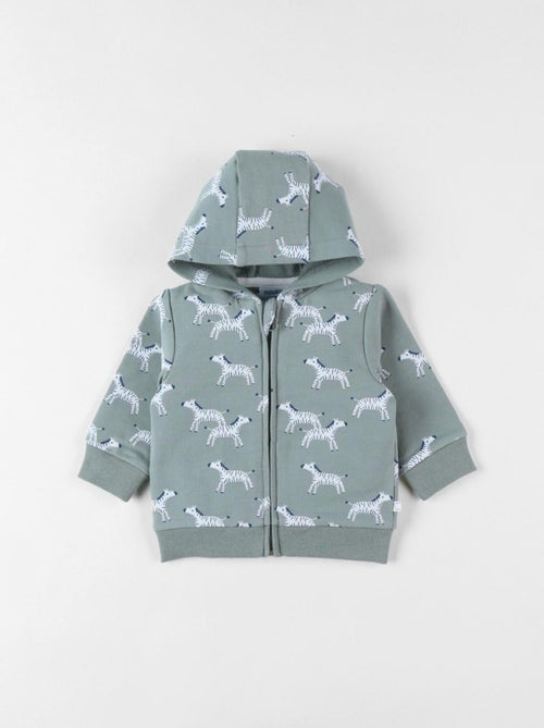 Sweat à capuche imprimés zèbres, eucalyptus Noukie's - Kiabi