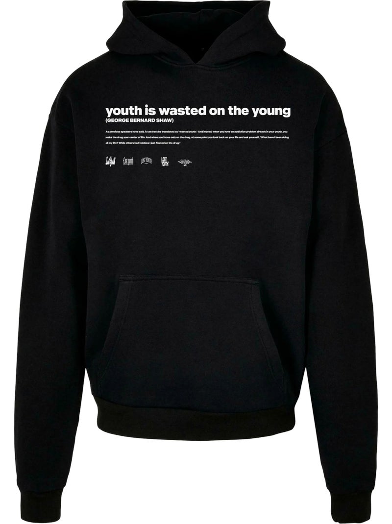 Sweat à capuche influenced - lost youth Noir - Kiabi