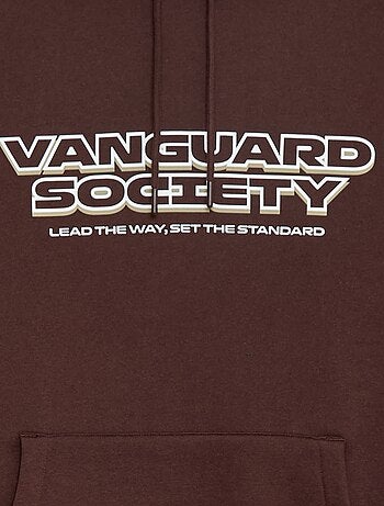 Sweat à capuche inscription devant et dos