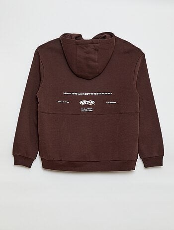 Sweat à capuche inscription devant et dos