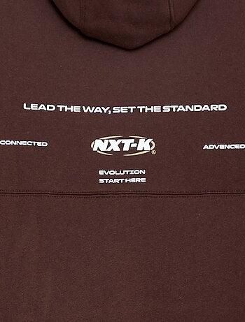 Sweat à capuche inscription devant et dos