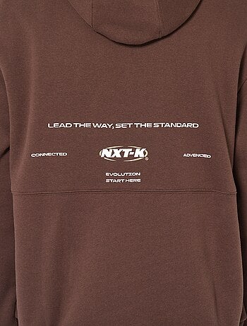 Sweat à capuche inscription devant et dos