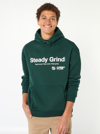 Sweat à capuche inscription devant et dos