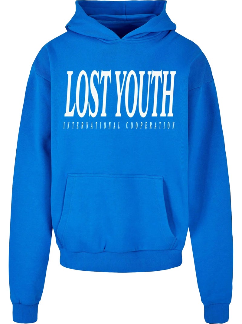 Sweat à capuche international - lost youth Bleu cobalt - Kiabi
