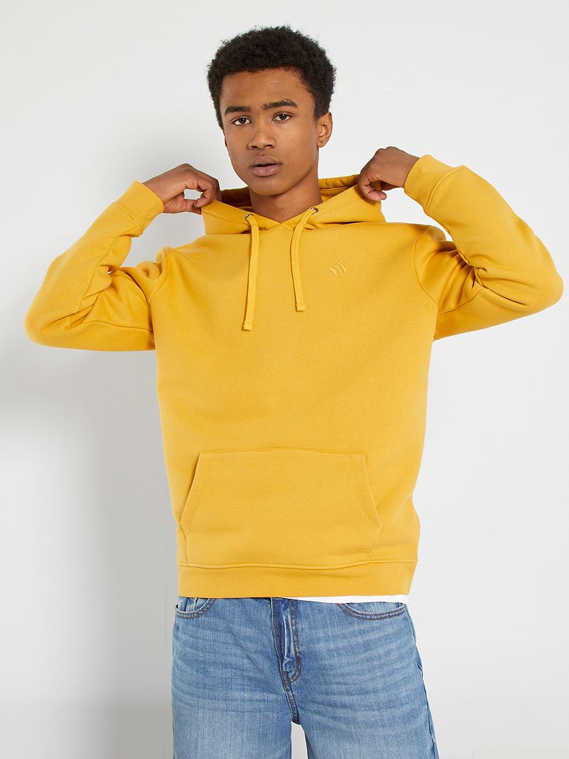 Sweat à capuche coton enfant - moutarde DOMYOS