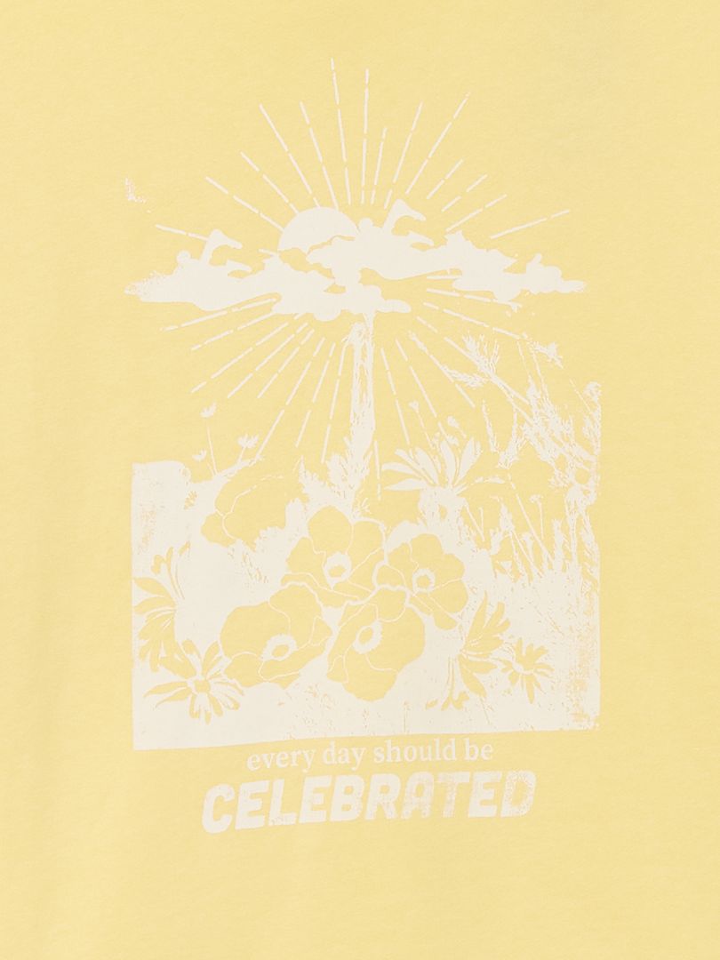 Sweat à capuche jaune - Kiabi
