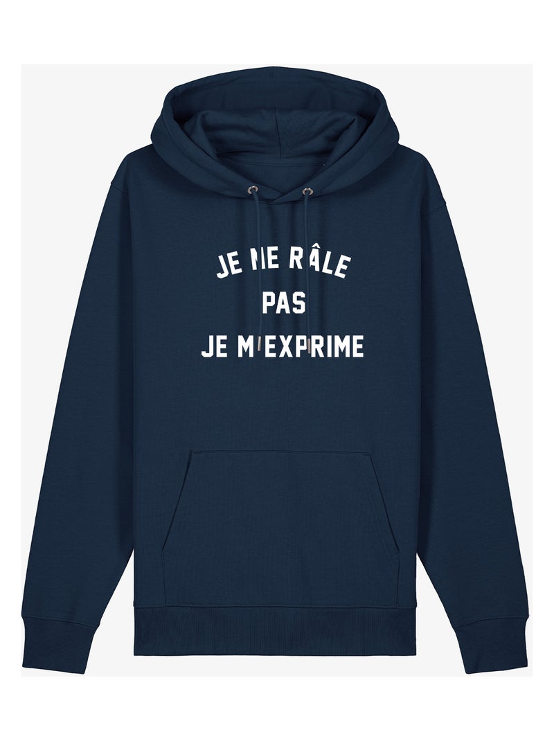 Sweat a capuche JE NE RÂLE PAS JE M'EXPRIME Bleu marine - Kiabi