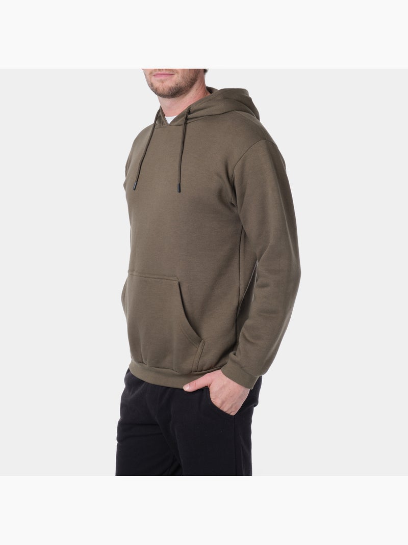 Sweat à capuche Kaki - Kiabi