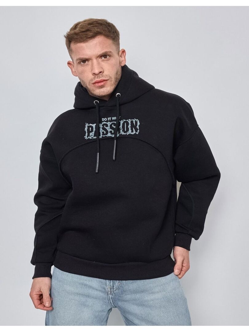 Sweat à Capuche Vintage Moto Militaire WW2 - Noir - Unisexe Adulte - Cadeau Passionné De Moto