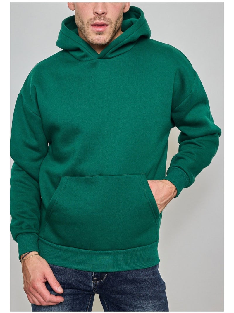 Sweat à capuche Kebello Vert - Kiabi