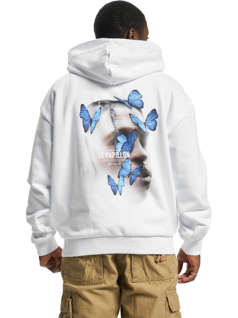 Sweat à capuche le papillon - mister tee Blanc - Kiabi