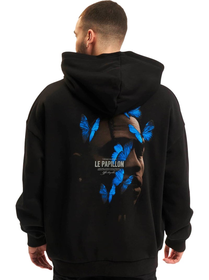 Sweat à capuche le papillon - mister tee Noir - Kiabi