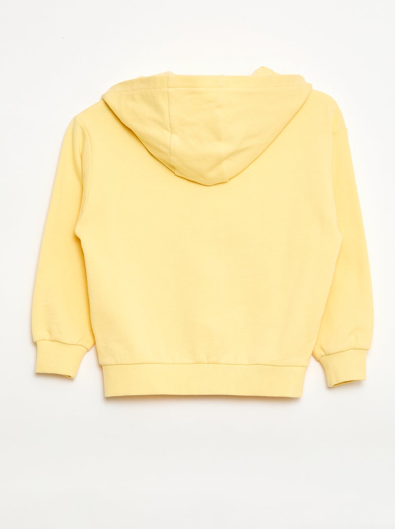 Sweat à capuche loose brodé Jaune - Kiabi