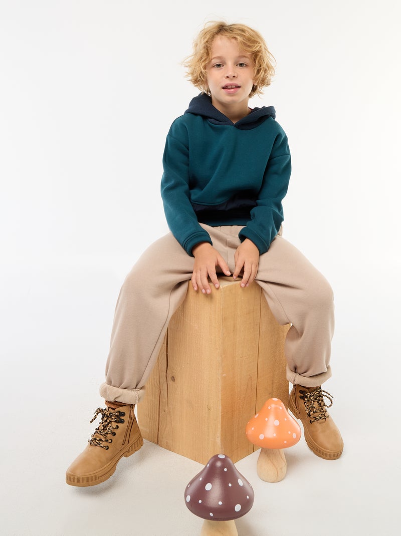 Sweat à capuche loose en polaire Bleu - Kiabi