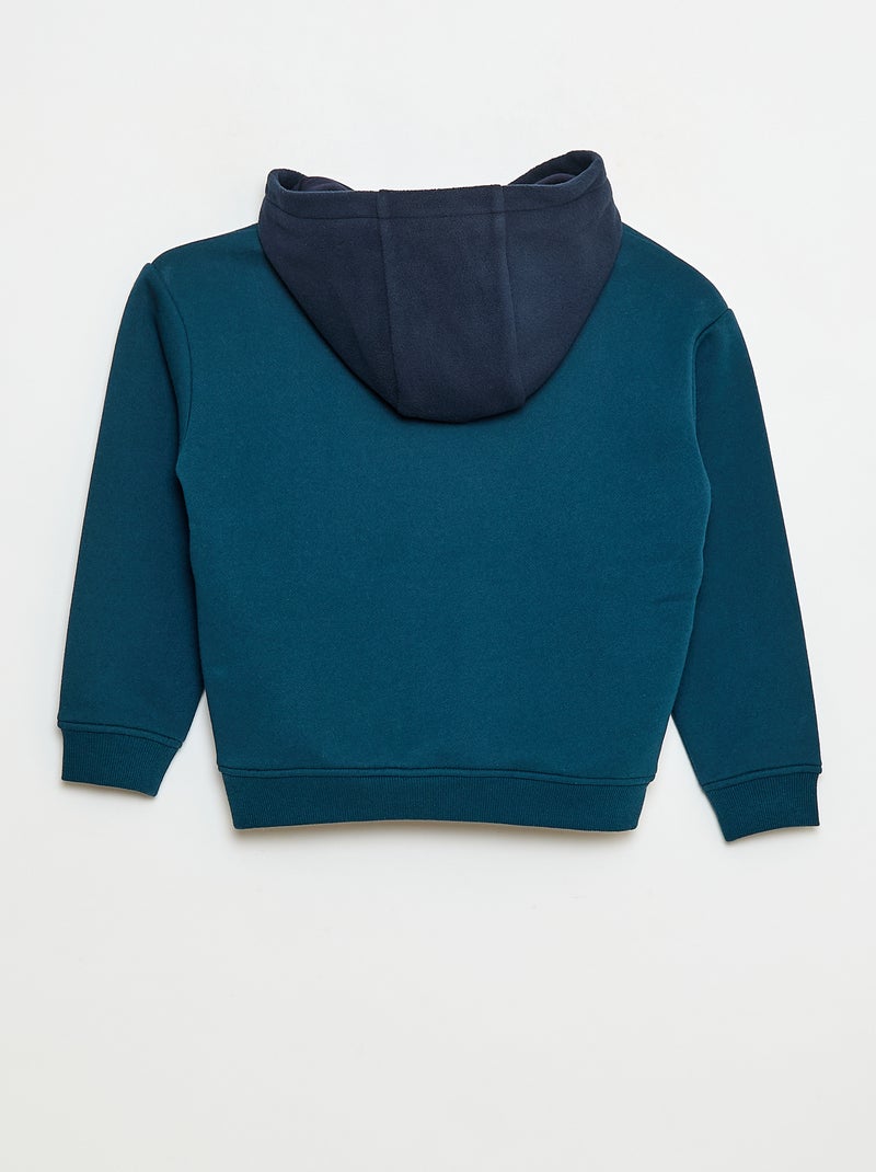 Sweat à capuche loose en polaire Bleu - Kiabi