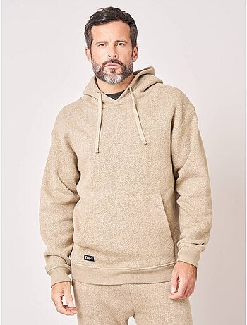 Sweat à capuche loose homme en coton texturé avec patch étoile 'deeluxe'