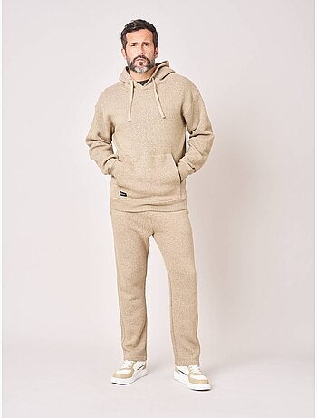 Sweat à capuche loose homme en coton texturé avec patch étoile 'deeluxe'