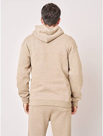 Sweat à capuche loose homme en coton texturé avec patch étoile 'deeluxe'