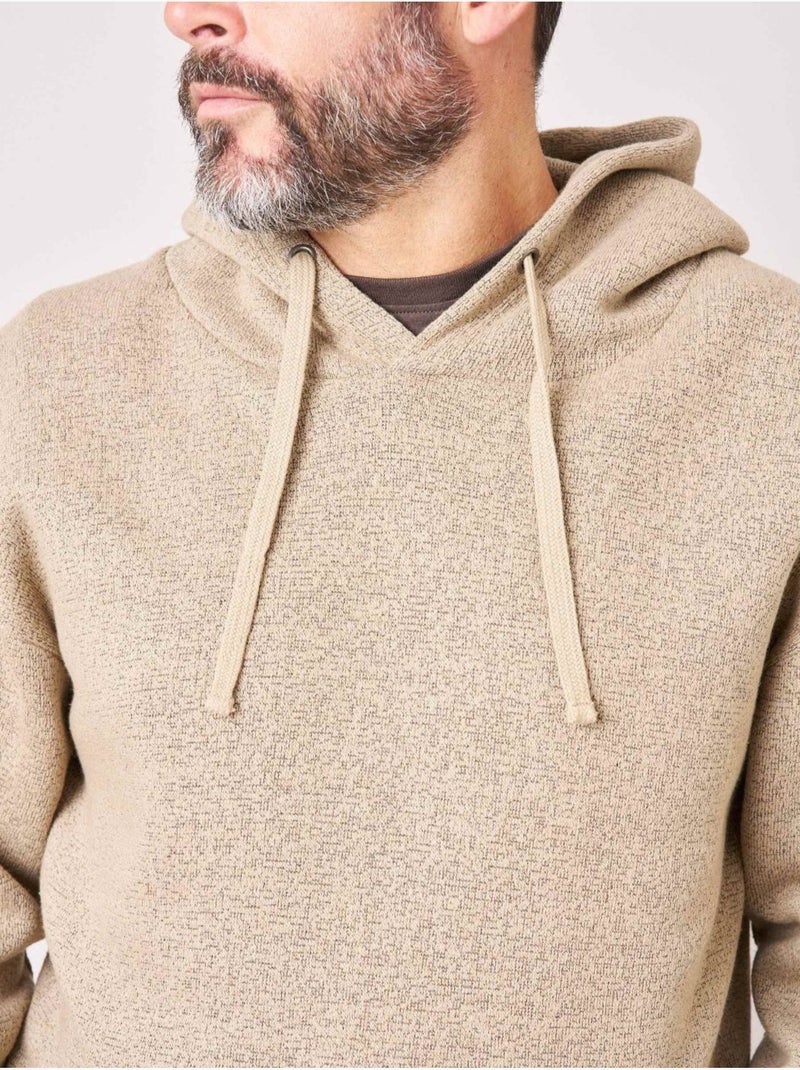 Sweat à capuche loose homme en coton texturé avec patch étoile 'deeluxe' Beige - Kiabi