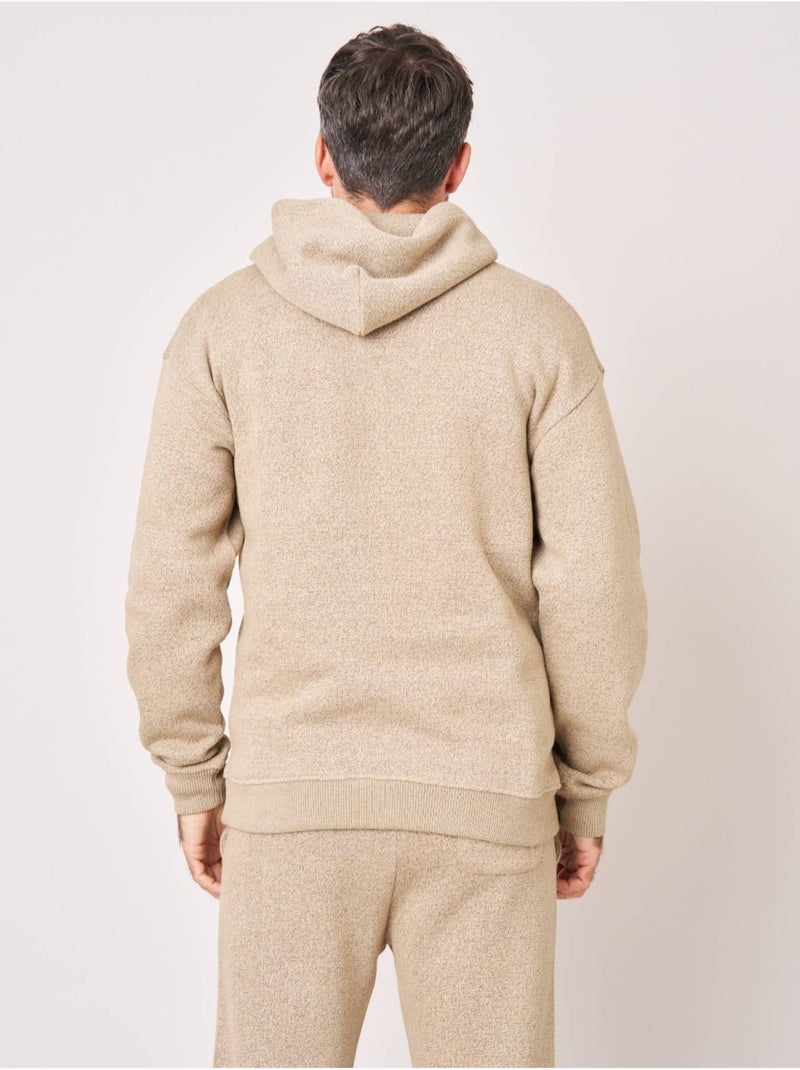 Sweat à capuche loose homme en coton texturé avec patch étoile 'deeluxe' Beige - Kiabi
