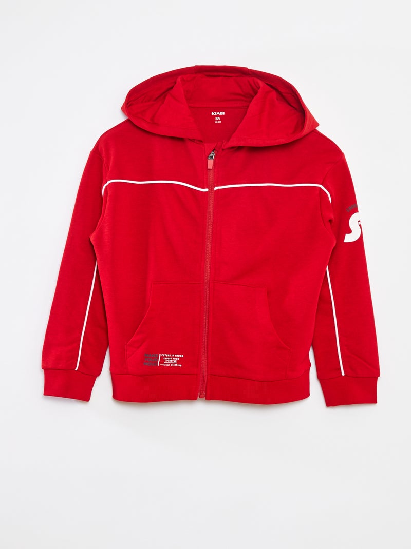 Sweat à capuche loose Rouge - Kiabi