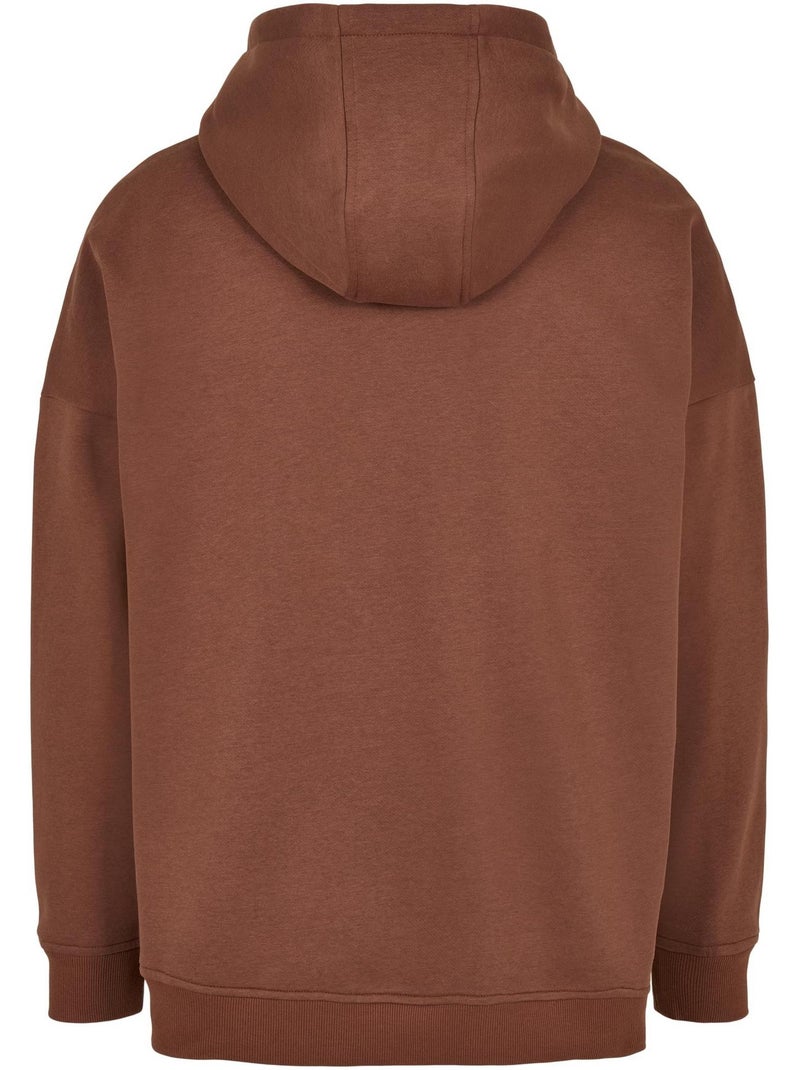 Sweat à capuche manches cut-on - build your brand Orange corail - Kiabi