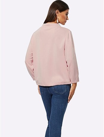 Sweatshirt à capuche en mélange de modal avec manches trois quarts - Taille standard - Helline