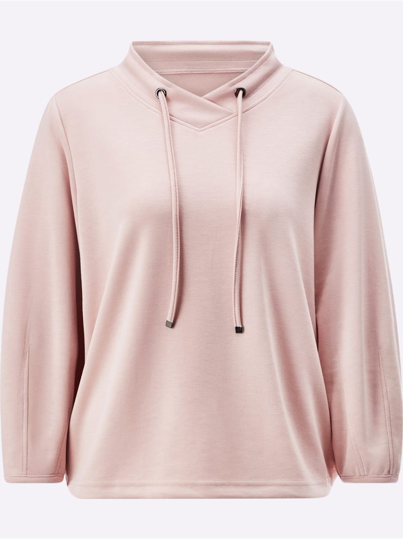 sweat à capuche manches longues et pantalon large en modal - Taille standard - Helline Poudre - Kiabi