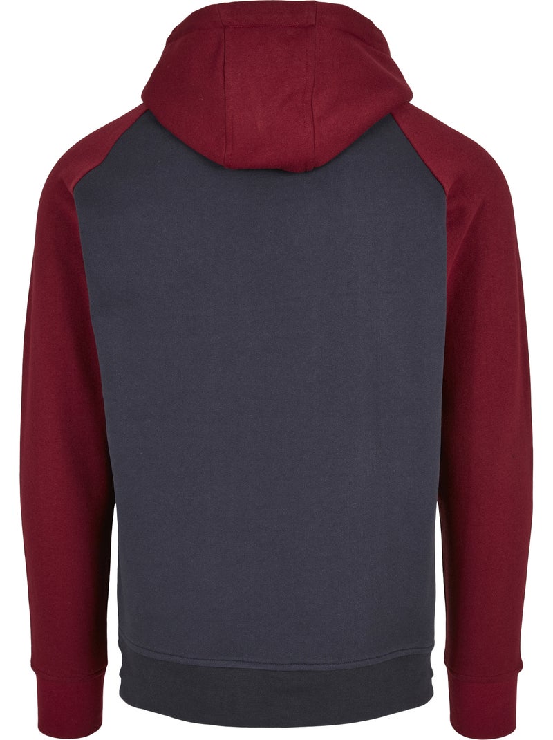 Sweat à capuche manches raglan basic - build your brand Bleu marine - Kiabi