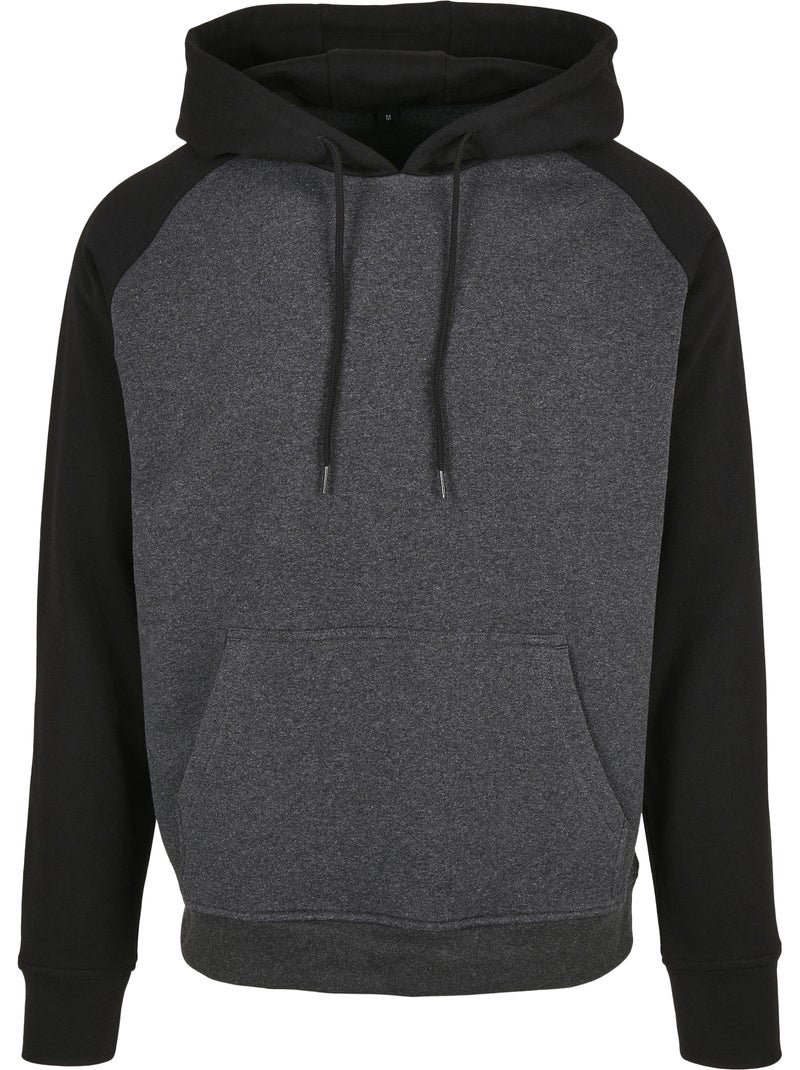 Sweat à capuche manches raglan basic - build your brand Bleu marine - Kiabi