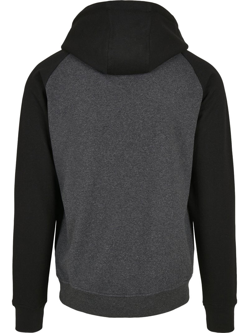 Sweat à capuche manches raglan basic - build your brand Bleu marine - Kiabi
