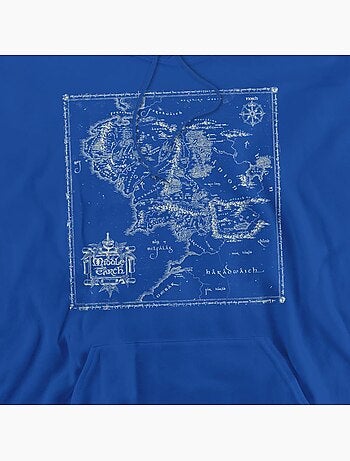 Sweat à capuche map of middle earth - le seigneur des anneaux