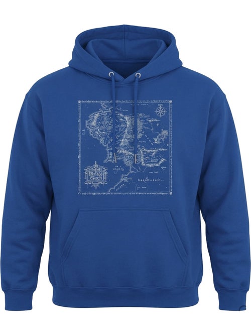 Sweat à capuche map of middle earth - le seigneur des anneaux - Kiabi