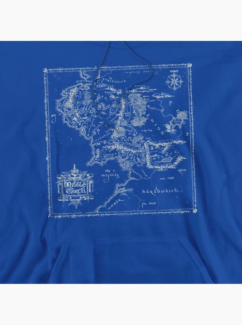 Sweat à capuche map of middle earth - le seigneur des anneaux - Kiabi