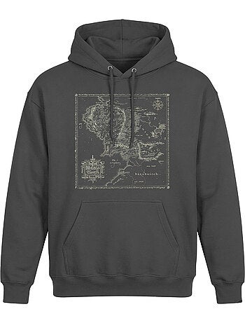 Sweat à capuche map of middle earth - le seigneur des anneaux