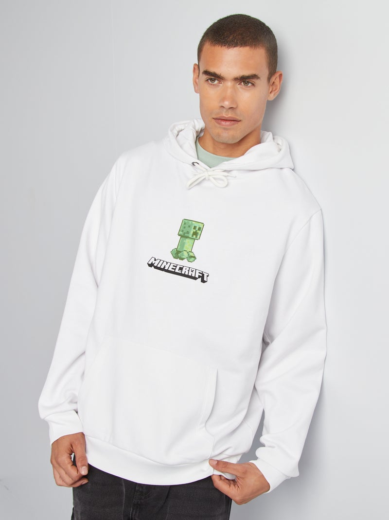 Sweat à capuche 'Minecraft' blanc - Kiabi