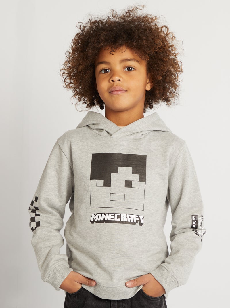 Sweat à capuche 'Minecraft' Gris - Kiabi