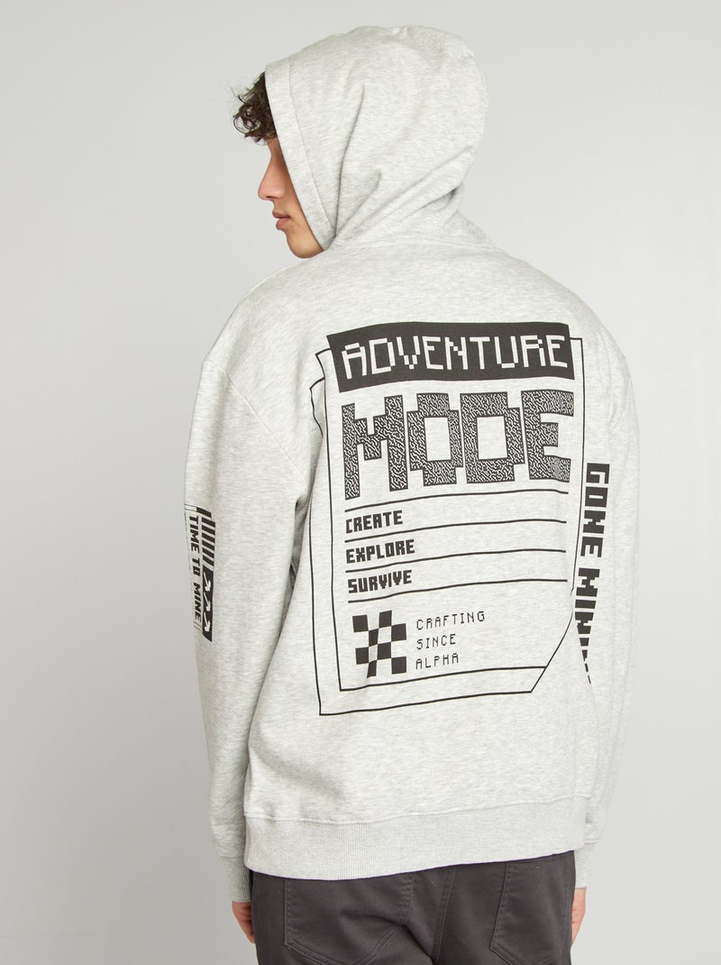 Sweat à capuche 'Minecraft' Gris - Kiabi