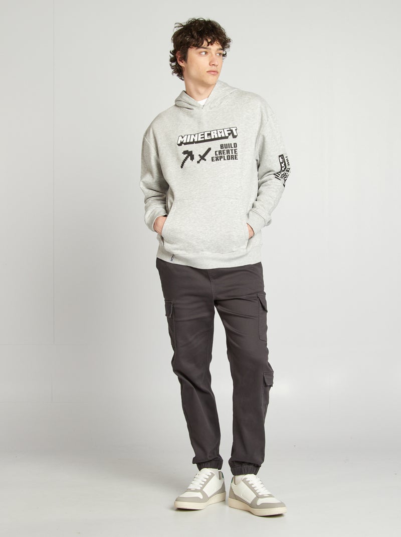 Sweat à capuche 'Minecraft' Gris - Kiabi