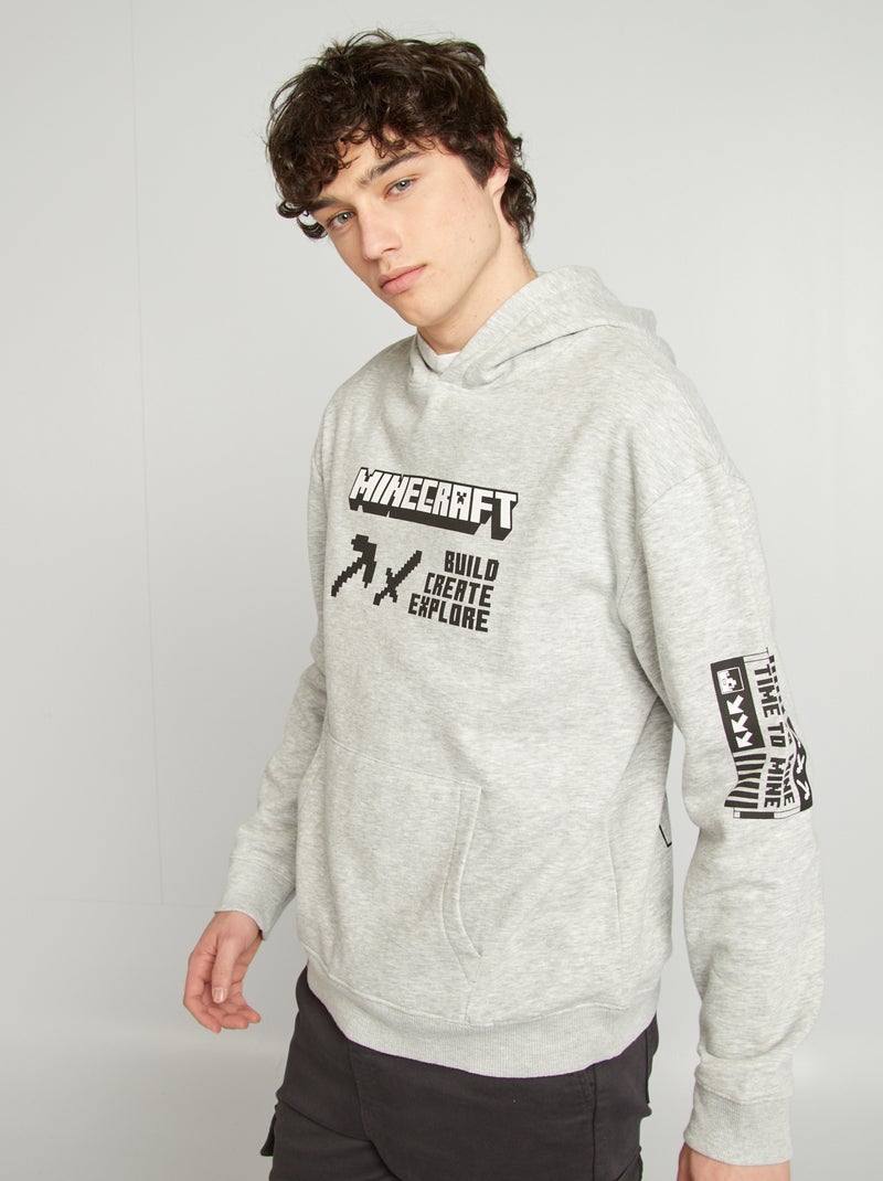 Sweat à capuche 'Minecraft' Gris - Kiabi