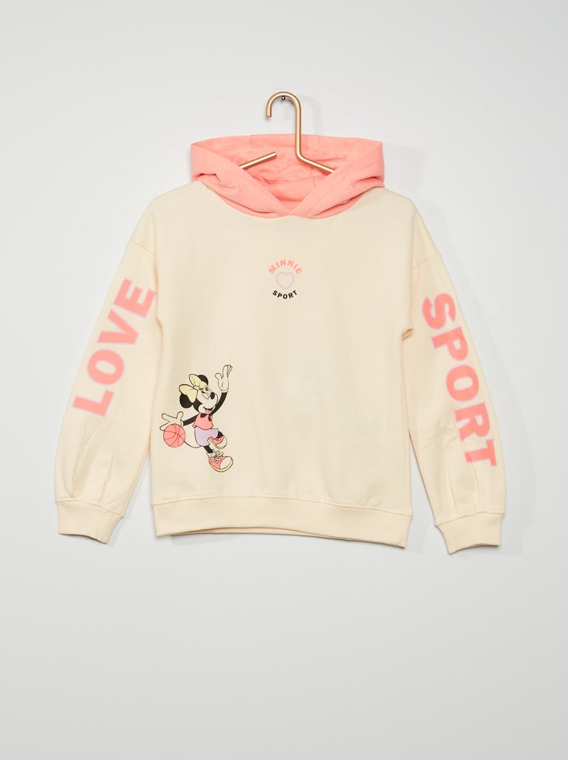 Sweat à capuche 'Minnie' blanc/rose - Kiabi