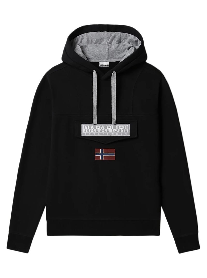 Sweat à Capuche Mixte Napapijri Burgee Noir - Kiabi
