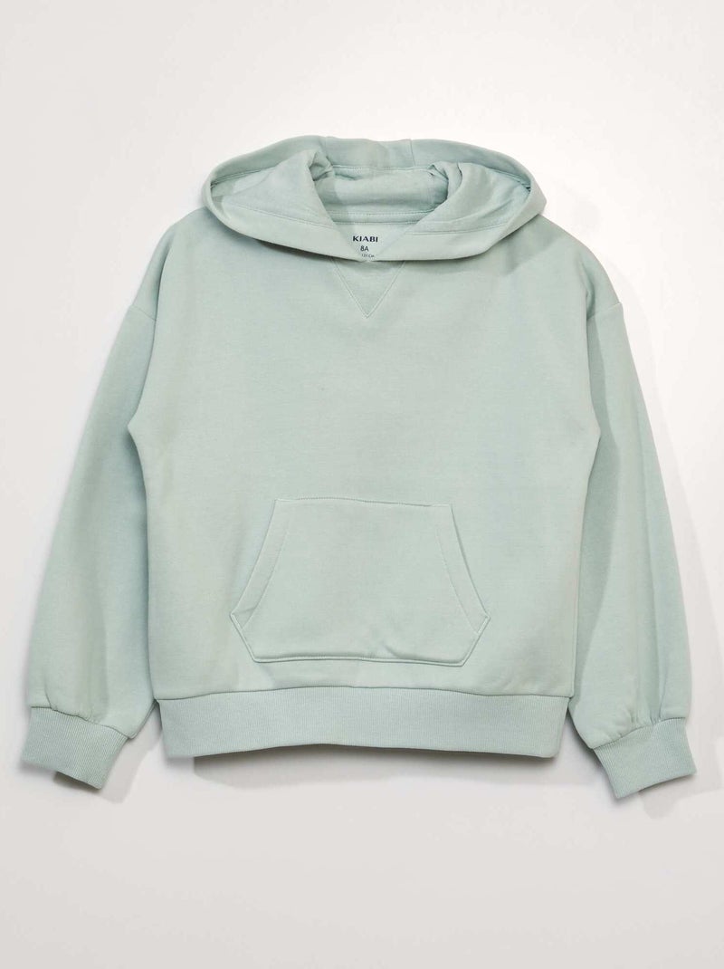 Sweat à capuche molleton épais Vert - Kiabi