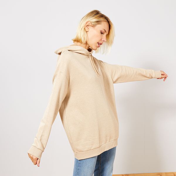 sweat à capuche beige femme