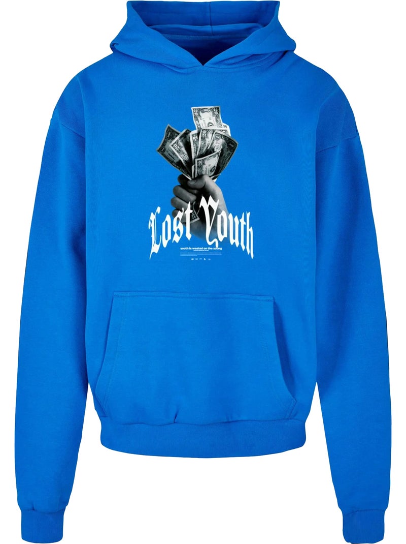Sweat à capuche money v.1 - lost youth Bleu cobalt - Kiabi