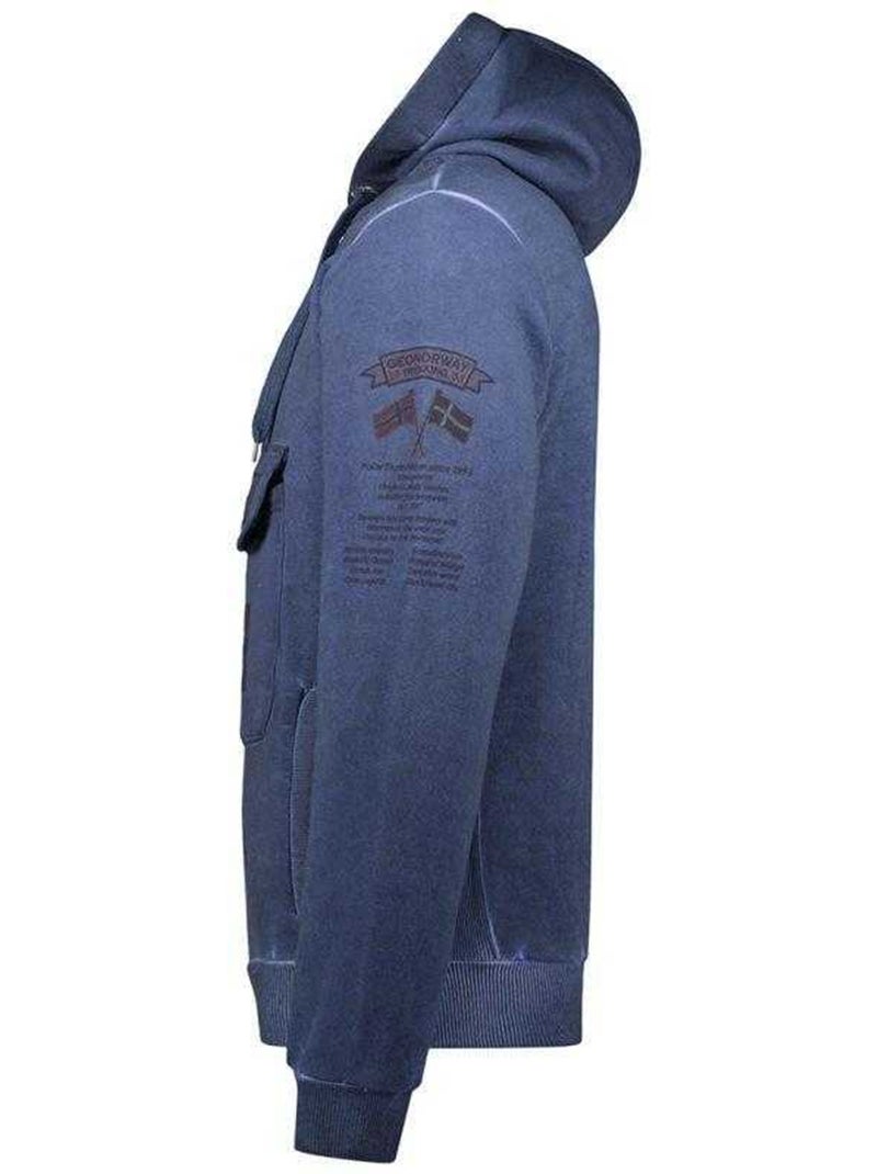Sweat à capuche motif/style badge gymclass eo - geographical norway Bleu foncé - Kiabi