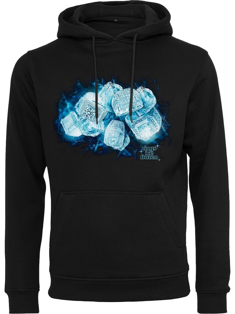 Sweat à capuche motif/style bagues de glace - mister tee Noir - Kiabi