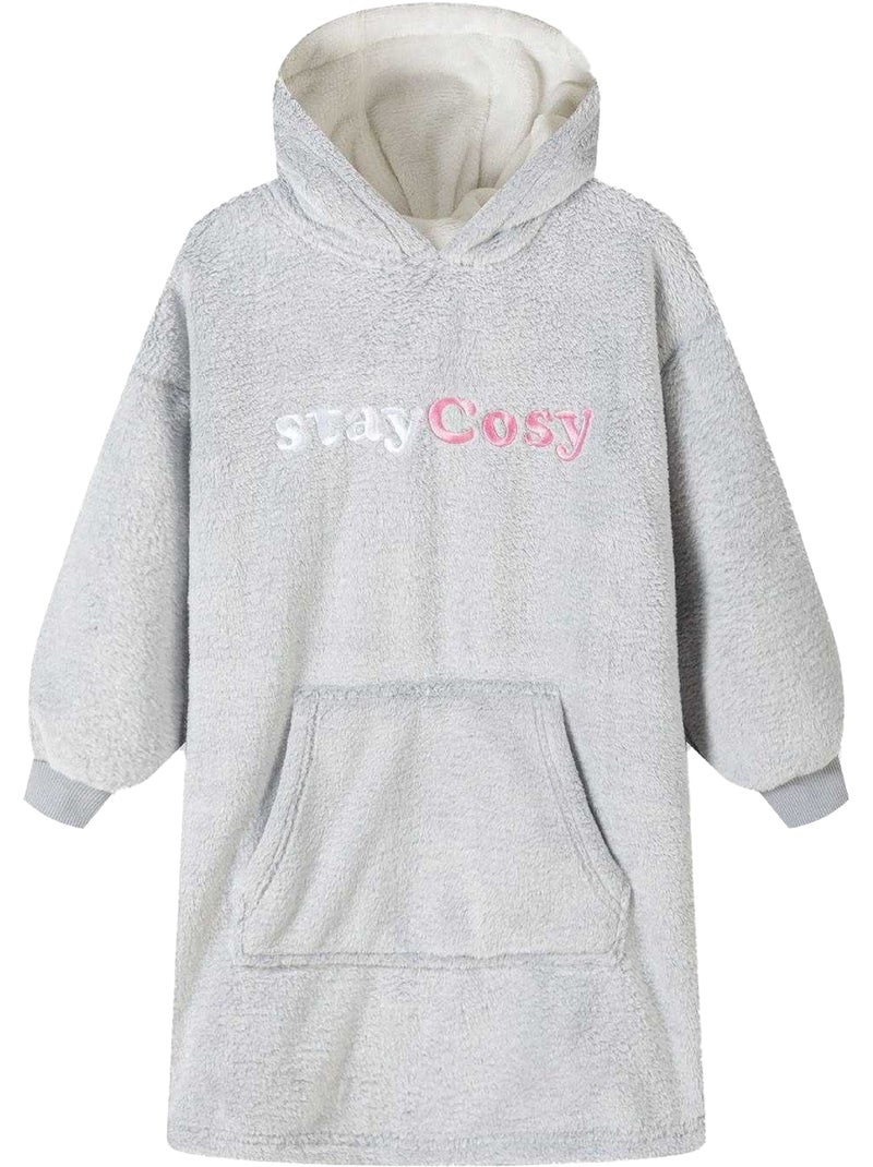 Sweat à capuche motif/style brodé cuddle - minoti Gris - Kiabi