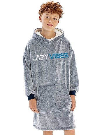 Sweat à capuche motif/style brodé lazy vibes - minoti