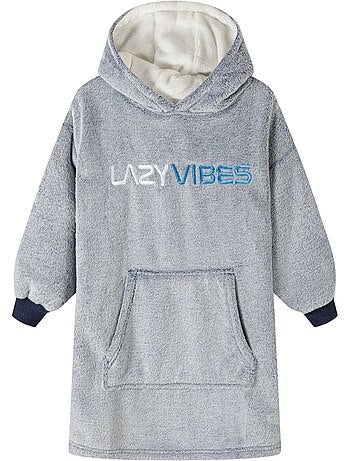 Sweat à capuche motif/style brodé lazy vibes - minoti